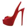Women Pumps Stilettos 14CM Platform Stripper High Heels Sexy Open Toe Sandals Gladiator Party Dress Wedding Shoes Large Size 44