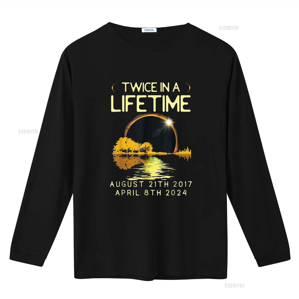Solar Eclipse T Shirt Twice in Lifetime April 08 2024 Black vintage Washed graphic fashion Comfortable Top For Everyday Wear