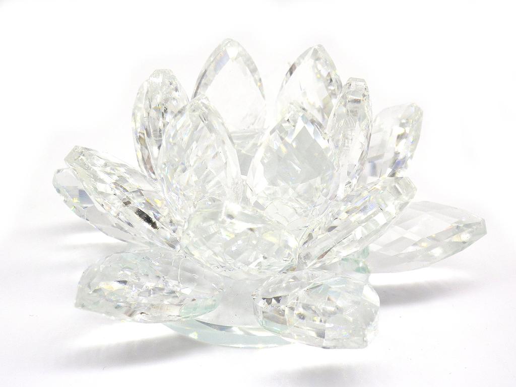 Цветок лотоса хрустальная стеклянная статуэтка цветок лотоса интерьерный лотос фен-шуй удача ловец солнца (6см)