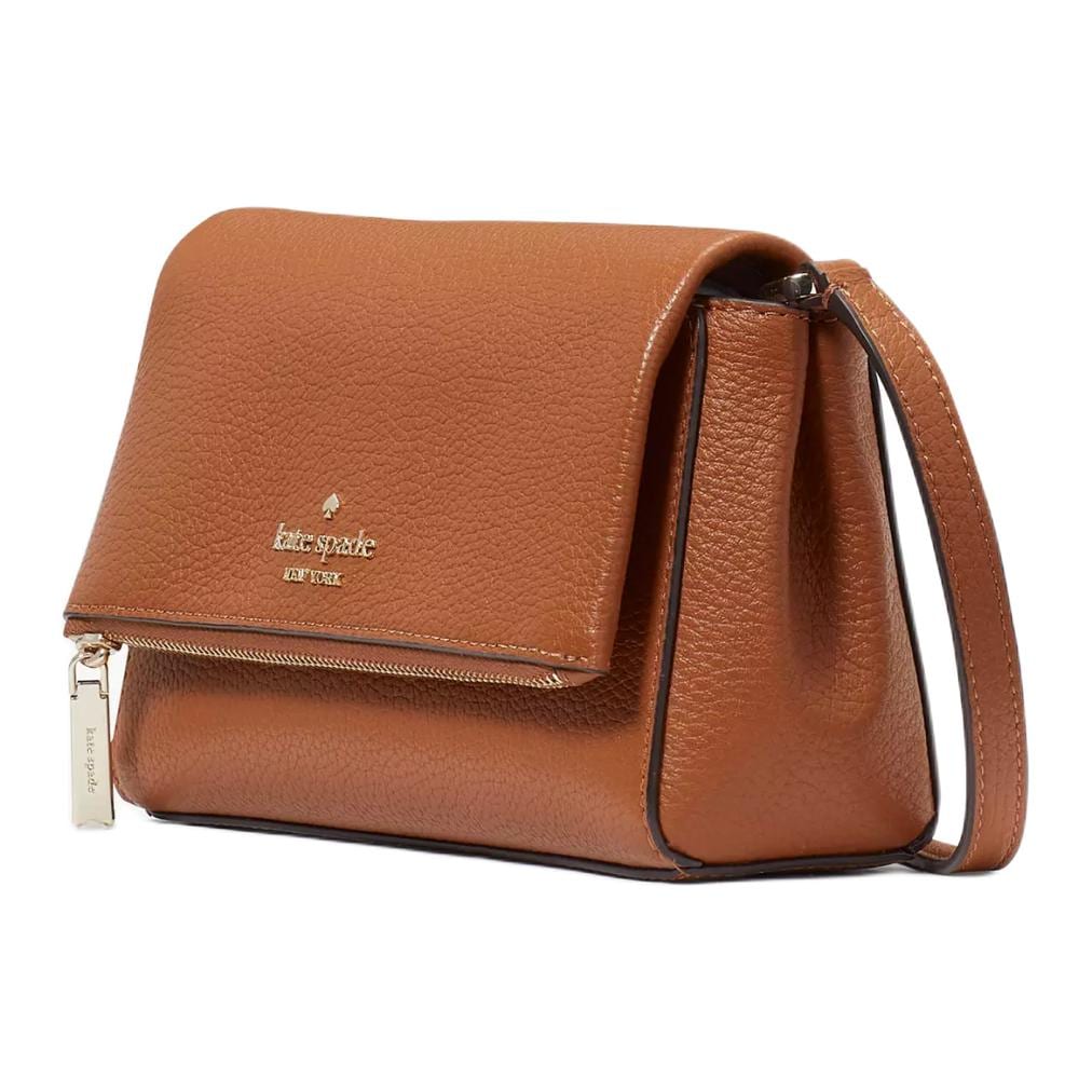 Kate Spade Leila Litchi Grain Leather Shoulder Bag, Crossbody Bag Mini Women's Gingerbread KE487-200