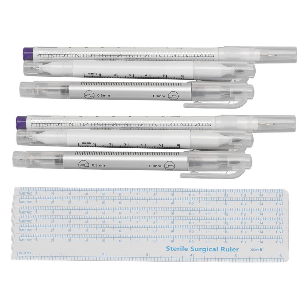 6 наборов маркеров для микроблейдинга, профессиональная подводка для бровей, маркер для татуировок, линейка позиционирования