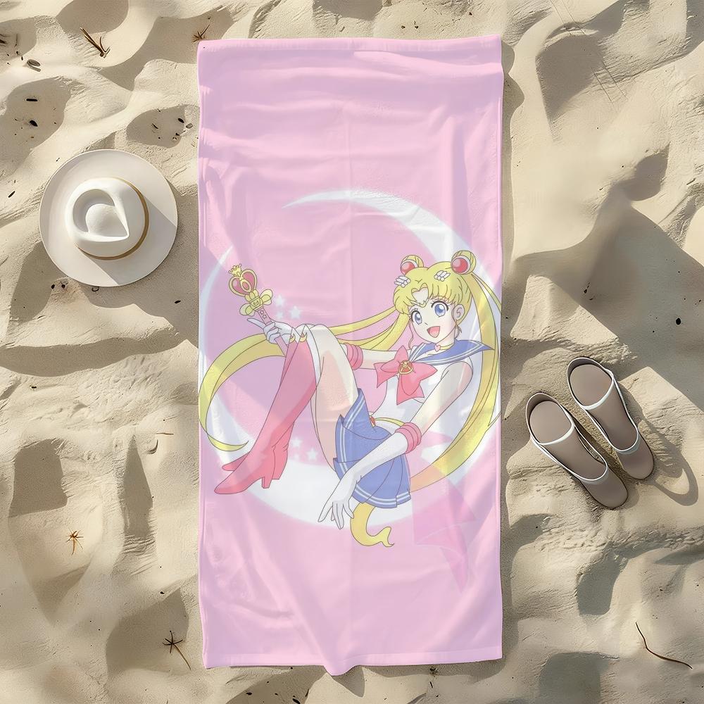 Комикс S-Sailor M-Moon Полотенце для плавания, йоги, спортзала, быстросохнущее, мягкое и приятное для кожи, пляжные полотенца, всесезонное