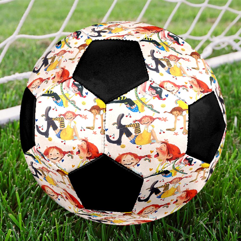 Pippi Longstocking Indoor Soccer Ball Colorful Machine Stitched PVC Size 5 Team Training Competition Ready Durable High-Bounce Cool Sports Gift