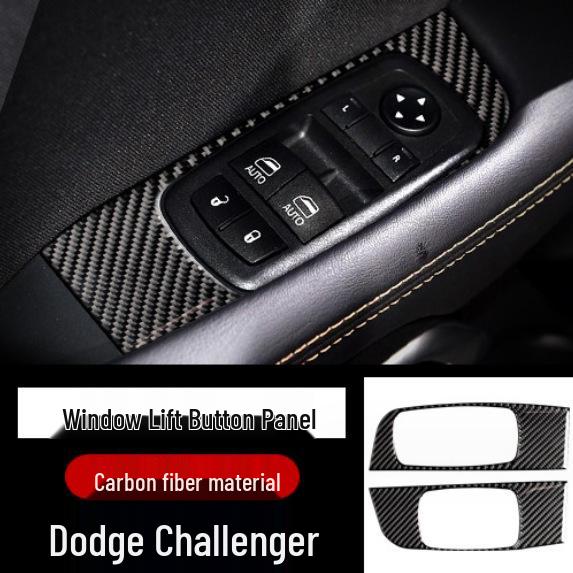 Комплект для обновления интерьера из углеволокна для Dodge Challenger - Рулевое колесо, Дверь, Консоль, Наклейки на фары