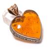 Baltic Amber Gemstone Copper Jewelry Pendant 1.97"