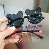 Милые мультяшные солнцезащитные очки в виде медведя Без оправы UV400 Очки для улицы Пляжные солнцезащитные очки для мальчиков и девочек