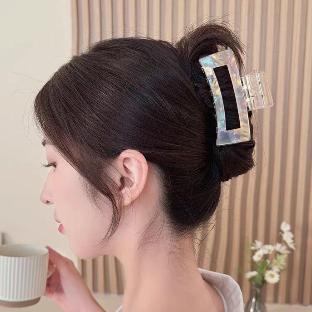 Иллюзорные цветные заколки для волос из ацетата, заколки в виде акулы, геометрические когти, аксессуары для волос