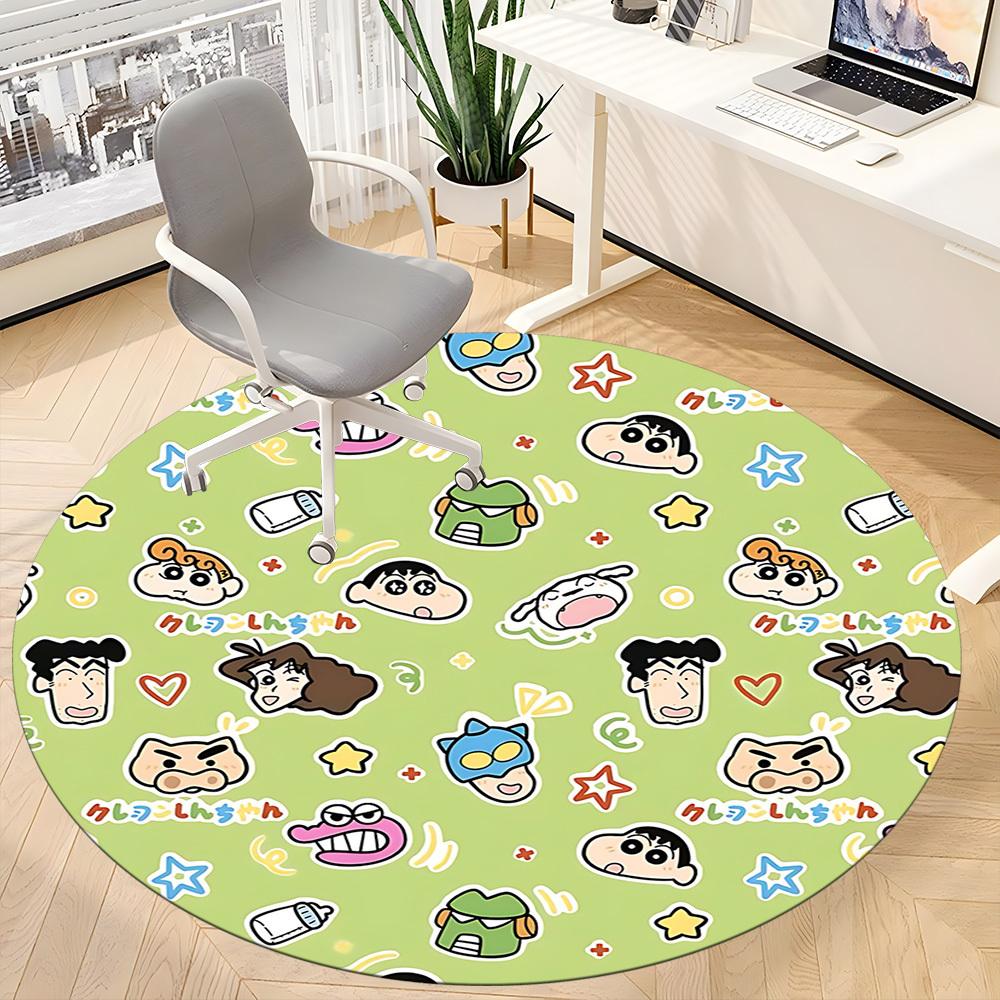 Crayon Shin-chan Characters Office Round Area Rug, Under Office Chairs Bedroom Living Room Home Decor, a1022418