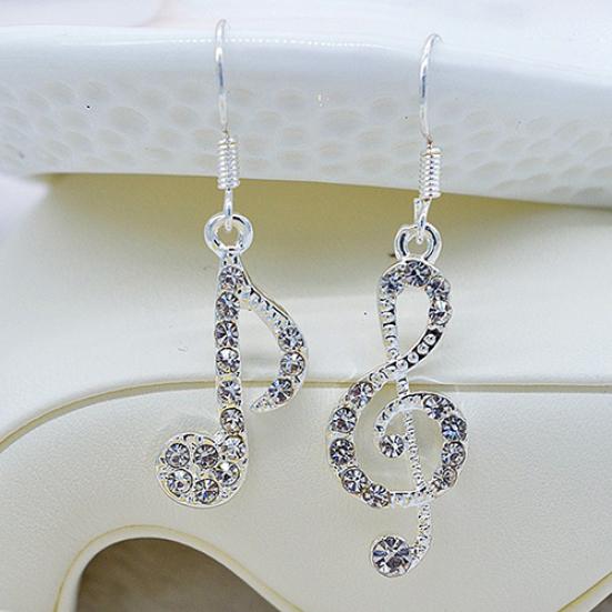 Женская музыкальная нота, элегантные цветные ювелирные изделия, очаровательные серьги-крючки