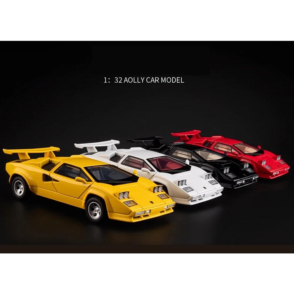 1/32 Lamborghini Countach LP5000s Сплав Модель Спортивного Автомобиля Литые Металлические Гоночные Автомобили для Трека Модель Транспортных Средств Симуляция Звук Свет Детская Игрушка Подарок