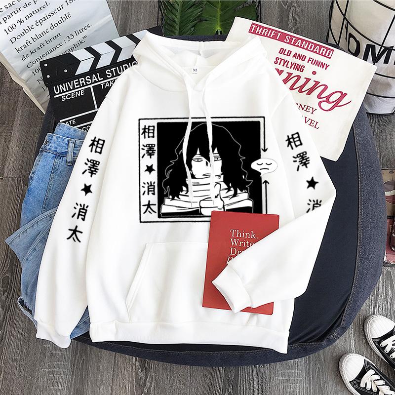 Harajuku Anime My Hero Academia Shota Aizawa Funny Print Men Women Hoodies Boku No Hero Sweatshirt Male Casual Loose Streetwear