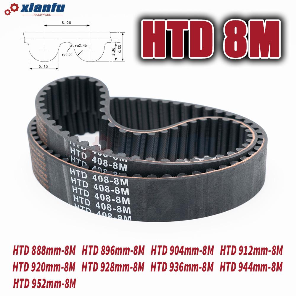 HTD 8M Rubber Timing Belt Perimeter 888 896 904 912 920 928 936 944 952mm HTD8M Machine Drive Transmission Width 10~50mm CNC 8M
