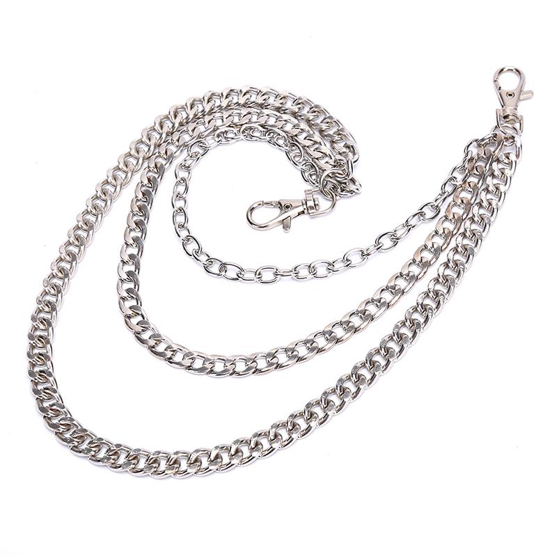 3-слойные мужские брюки из нержавеющей стали, кошелек, пояс, кольцо, цепочка, брелок в стиле панк