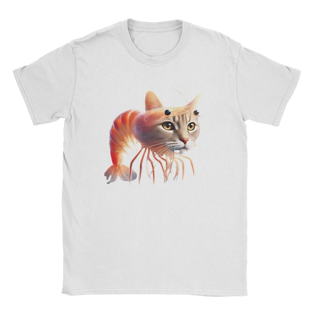 Unisex's T-Shirts Trippi Troppi Cat Shrimp Creative 100% Cotton Tee Shirt Short Sleeve Italian Brainrot T Shirt O Neck Tops