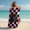 proof beach towel with Inter Miami CF pattern - soft,absorbent,quick-drying,machine washable - perfect for swimming,camping,bathing