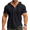 Summer Men's Hooded, Zipped Short-sleeved T-shirt