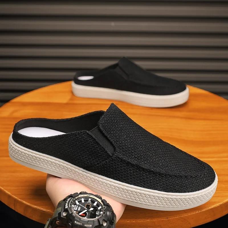Модные тапочки с открытой спиной, мужская обувь, летние мокасины без застежек, повседневные новые кроссовки с закрытым носком, повседневная обувь для отдыха на открытом воздухе, мужская Chanclas De Hombre