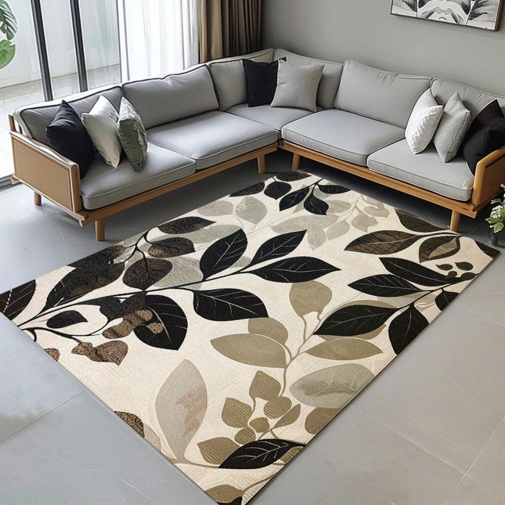 Tropical Floral Leave Print Area Rug for Home Living Room Bedroom Kitchen Soft Carpet for Kitchen Doormat Bedroom Home Office