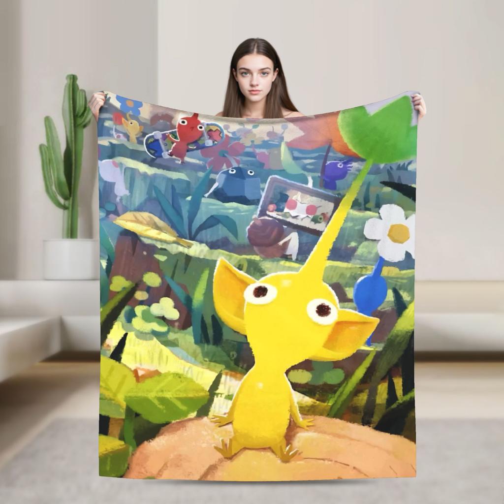 Pikmin Game Blanket Super Soft Fluffy Plush Throw Blanket For Couch Bed Airplane Travel Flannel Bedspread Bed Cover