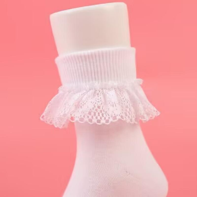5 пар коротких носков принцессы для детей с оборками, хлопковые кружевные сетчатые носки для детей от 2 до 15 лет