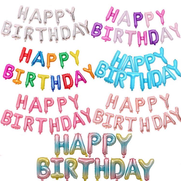 Набор букв "С Днем Рождения" 16 дюймов С Днем Рождения Подвеска из алюминиевой фольги Шар из алюминиевой фольги Празднование