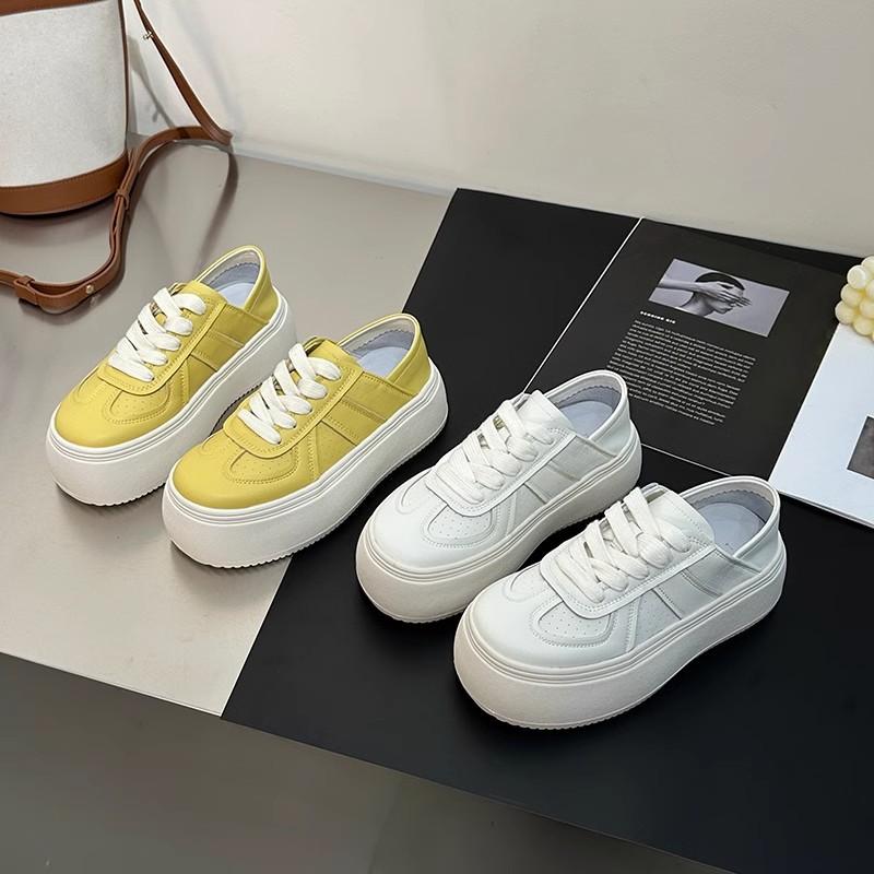 Версия из коровьей кожи~ женские кеды из натуральной кожи на толстой подошве, увеличивающие рост, белые туфли, детская весенне-летняя новая повседневная спортивная обувь