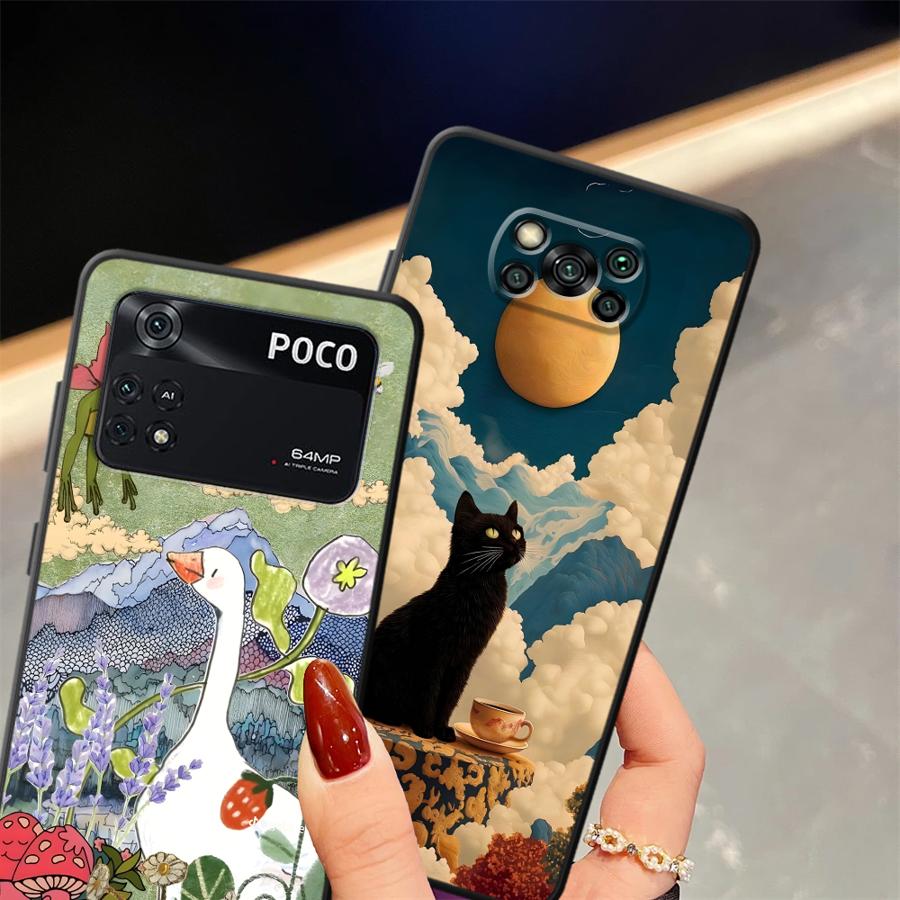 Мультяшная Утка Кошка Чехол для Телефона для Xiaomi Poco F8 X3 X4 X5 X7 Pro C61 F1 M5 C71 M3 M4 M7 C75 C50 F3