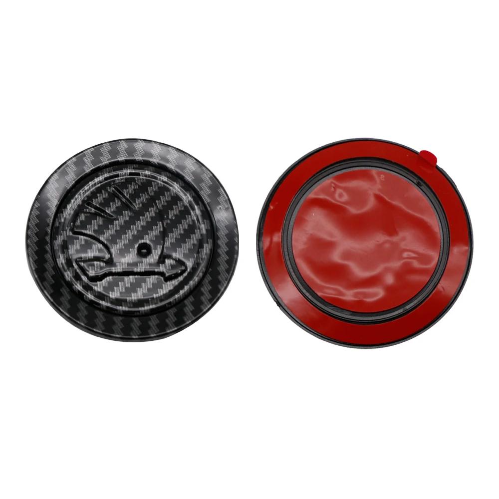 NADH5 Car Steering Wheel Badge Emblem Sticker Auto Interior Accessories For Skoda Yeti Kodiaq Octavia Karoq Kamiq Fabia Rapid Superb