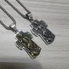 Stainless Steel Vacuum Plated Archangel Saint Michael Cross Pendant
