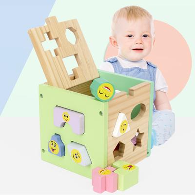 Новый детский деревянный многофункциональный интеллектуальный ящик с тринадцатью отверстиями/1-3-5 лет, строительные блоки для сопоставления фигур, раннее образование, развивающие игрушки