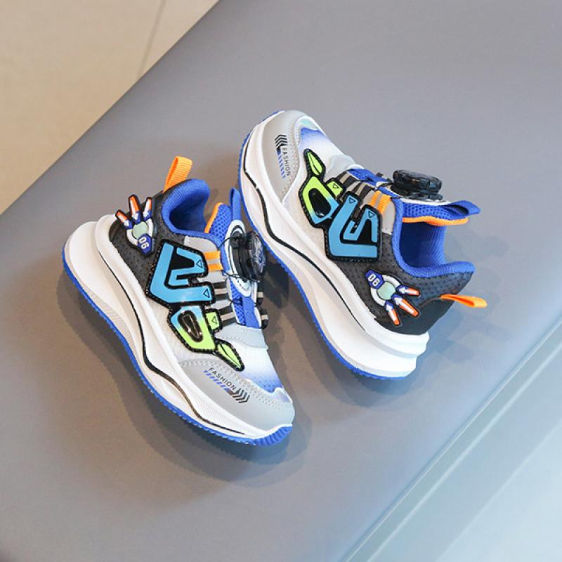 Детские кроссовки. Весенне-осенняя повседневная обувь для мальчиков с поворотными пуговицами. Кроссовки для девочек. Дышащая детская обувь с сеткой.