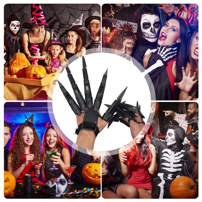 Хэллоуин Подвижные пальцы Легко надевать и снимать 3D-печатные накладки на пальцы Страшная рука скелета Кость коготь для Хэллоуина