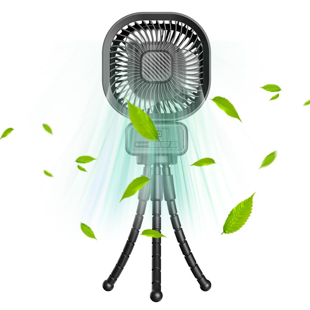 Вентилятор для коляски с гибким зажимом для штатива для детского светодиодного дисплея, 5000 мАч, с питанием от батареи, осциллирующий