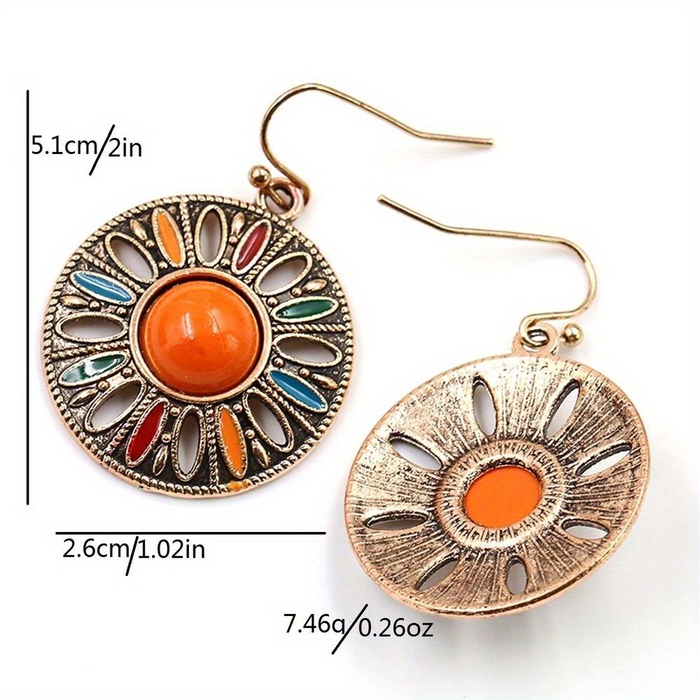 2 Летние Винтажные Круглые Геометрические Серьги в Богемном Стиле для Фестиваля для Женщин