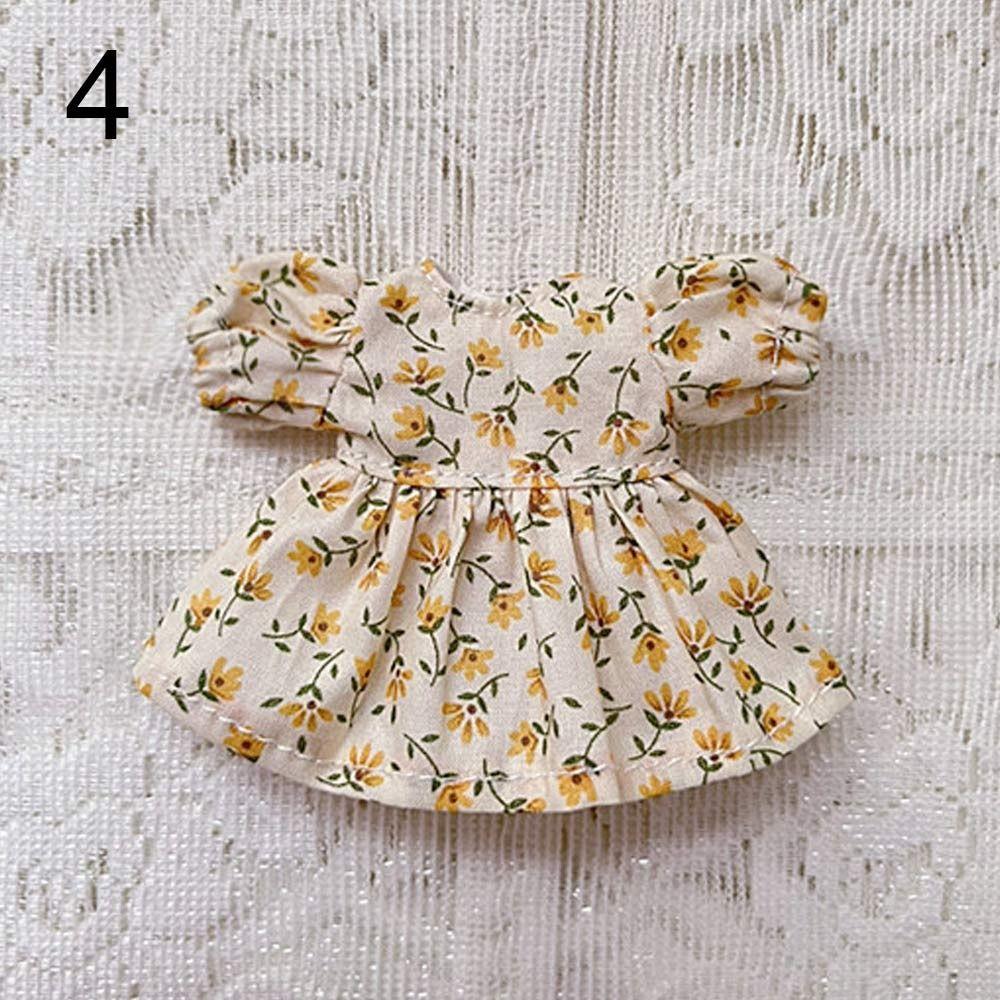 Для кукол 1/11OB11 Кукольная юбка Одежда Ручная работа Платья с принтом Наряды с коротким рукавом Кукольный топ