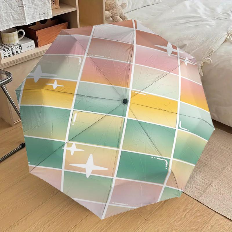 1pc Disco ball Automatic Open/Close Umbrella with Windproof, 8-Rib Sturdy Canopy, Durable Ribs, Fashionable Design1143A