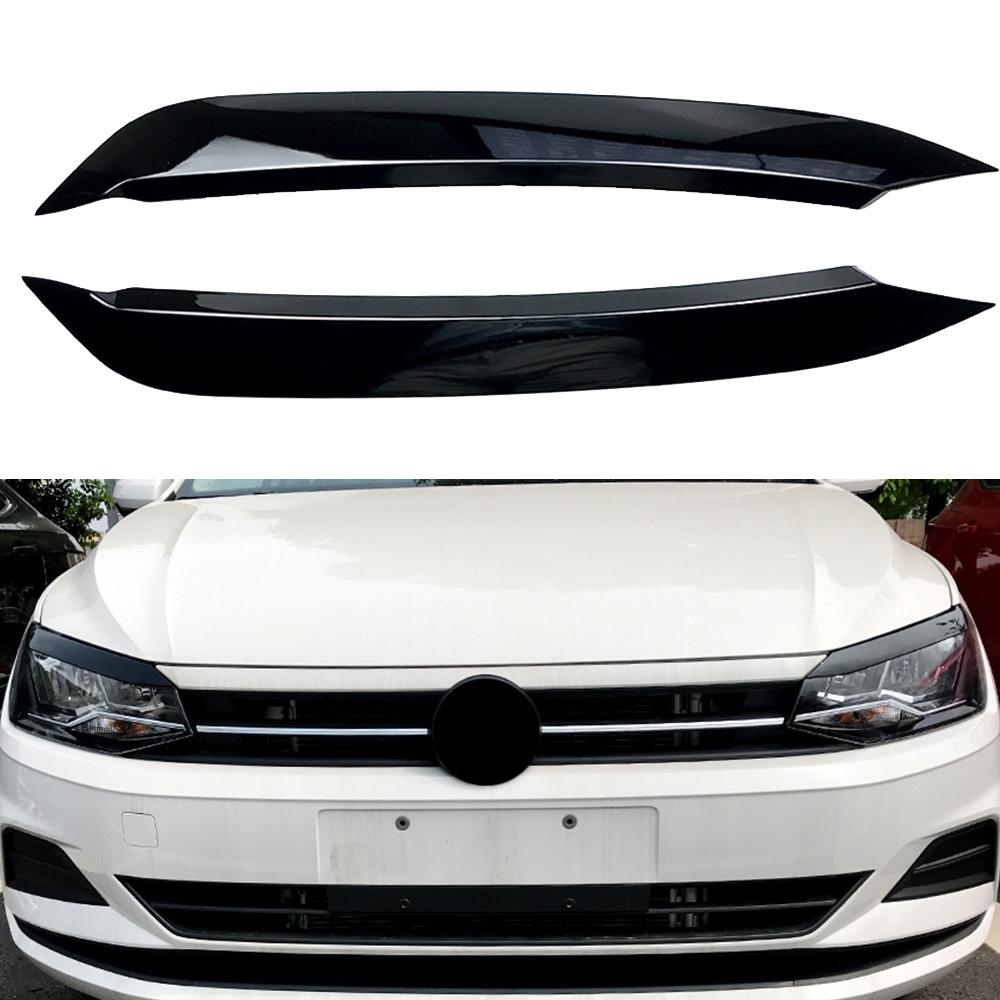 2 шт. Наклейка на брови фары для VW Volkswagen Polo Mk6 2019-2023 Защитная накладка на переднюю фару Аксессуары для стайлинга автомобиля
