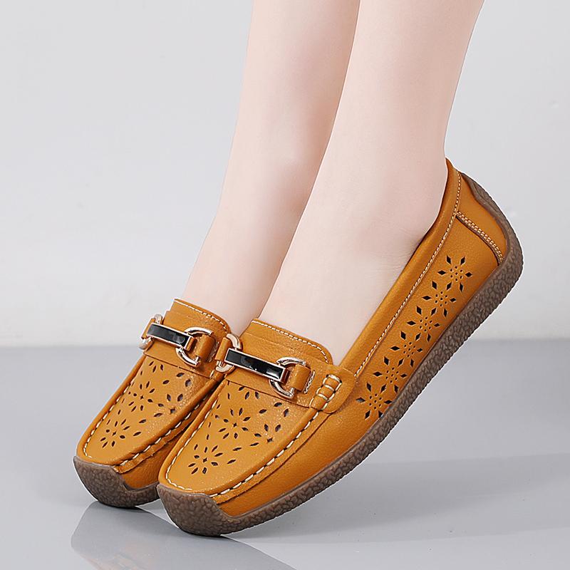 Женские лоферы на плоской подошве, кожаные мокасины для вождения, удобные повседневные без шнуровки прогулочные минималистичные летние балетки для мамы на плоской подошве