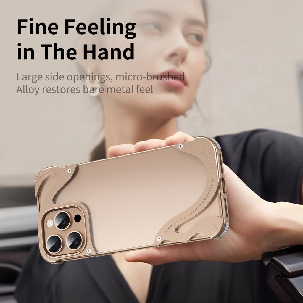 2025 Новый металлический чехол Dolphin Borderless Anti Drop Case Подходит для iPhone 15/16 Promax/16 Pro Phone 14 pro max Cases