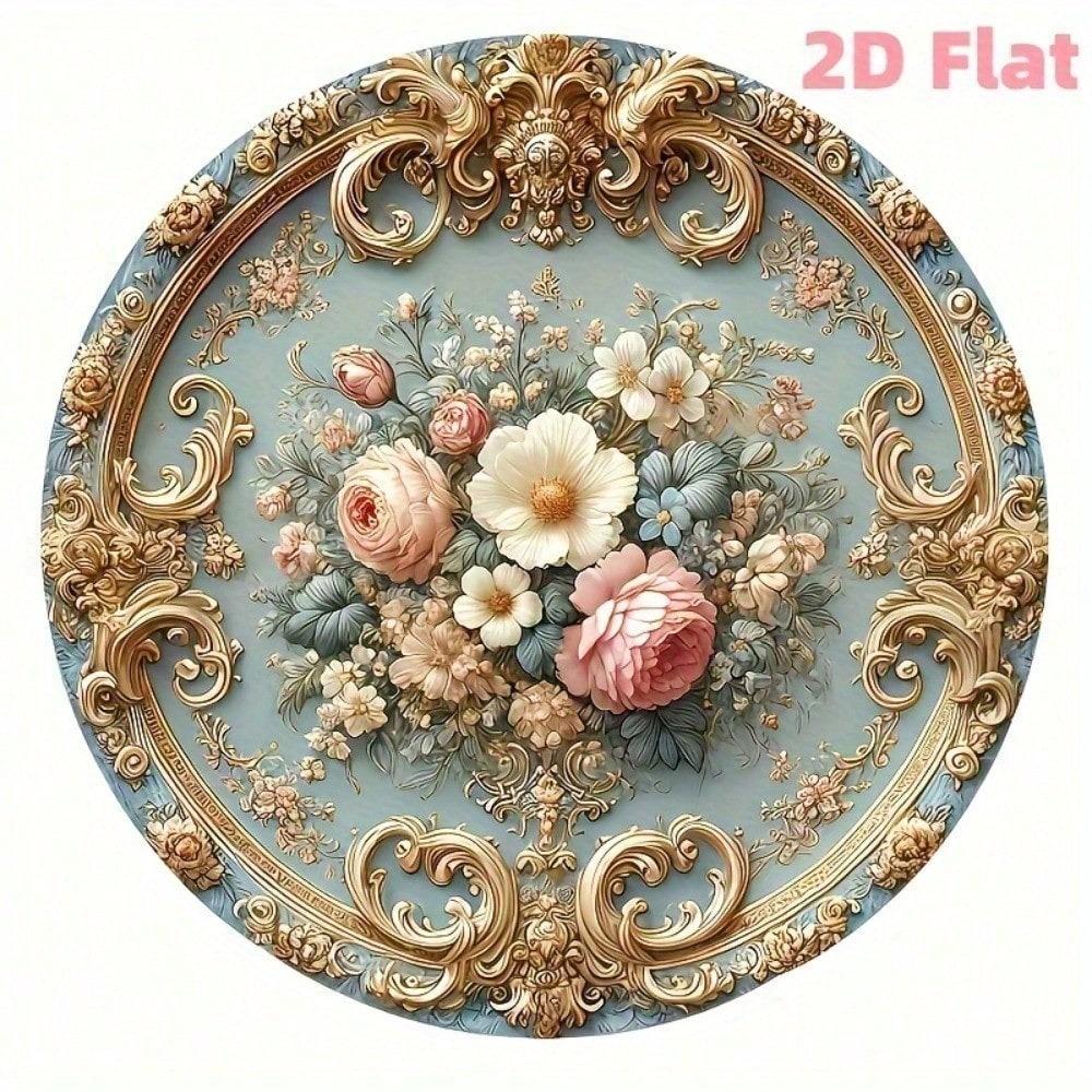 LUXE DECOR Барокко 2D Цветочная Деревянная Настенная Картина 8 Дюймов Круглая Розовая Винтажный Домашний Декор