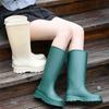 2024 женские водонепроницаемые сапоги средней высоты 30 см, водонепроницаемые и нескользящие рабочие резиновые туфли, длинные резиновые сапоги