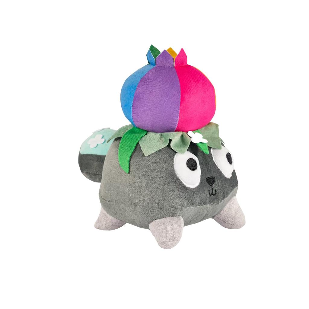 Милый цветочный табурет с длинными ножками и зеленой забавной головой куклы, интересная плюшевая кукла