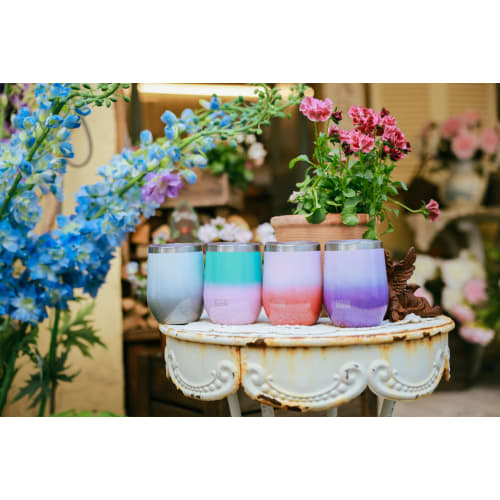 BOTTLE BOTTLE Tumbler, 360ml, with Lid, Vacuum Insulated, Keeps Hot or Cold, Stainless Steel Coffee Cup, Stylish Gift, Pink-Purple Gradient