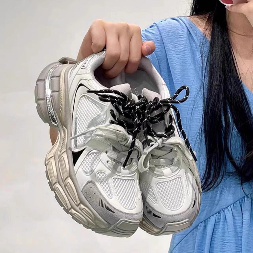 Кроссовки на толстой подошве, увеличивающие рост, женские, модные, 2025, осенние новинки, сетчатые, нескользящие, повседневные, дышащие, удобные спортивные туфли