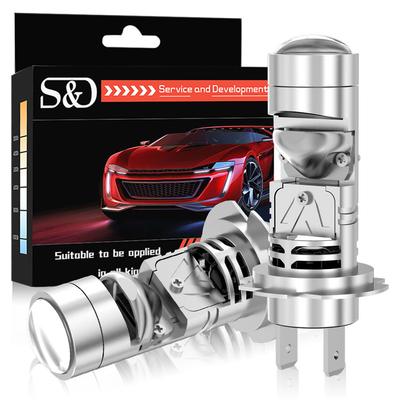 2 шт. H7 светодиодные линзы для проектора лампы фар 1:1 светодиодный проектор беспроводной мини-объектив 20000 лм 60 Вт автомобильная Plug&Play турболампа 6500 К белый LHD