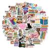Read Stickers 50 Sheets of Stationery Water Cups Mobile Kindle Tablet Computer Decorative Waterproof Suitcase Stickers