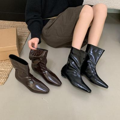 2025 новая осень и зима мягкая подошва задняя молния нишевые низкие голенища Мартин модные женские короткие ботинки замшевые ботинки Челси