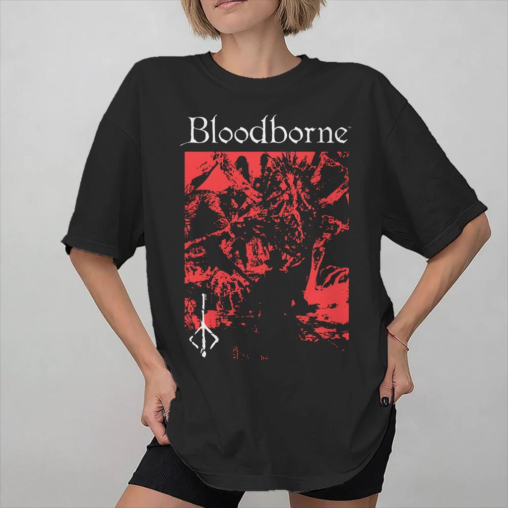 Унисекс Женская футболка Bloodbornes Hunter 100% Хлопок С графическим принтом Футболка Верхняя одежда