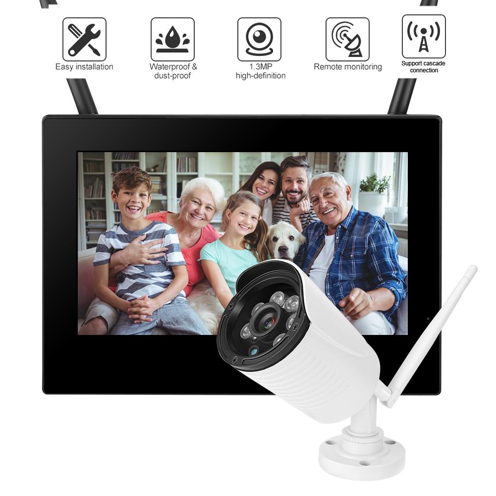 10-дюймовый 1,3-мегапиксельный HD беспроводной Wi-Fi радионяня 1 камера Smart DVR система домашней безопасности