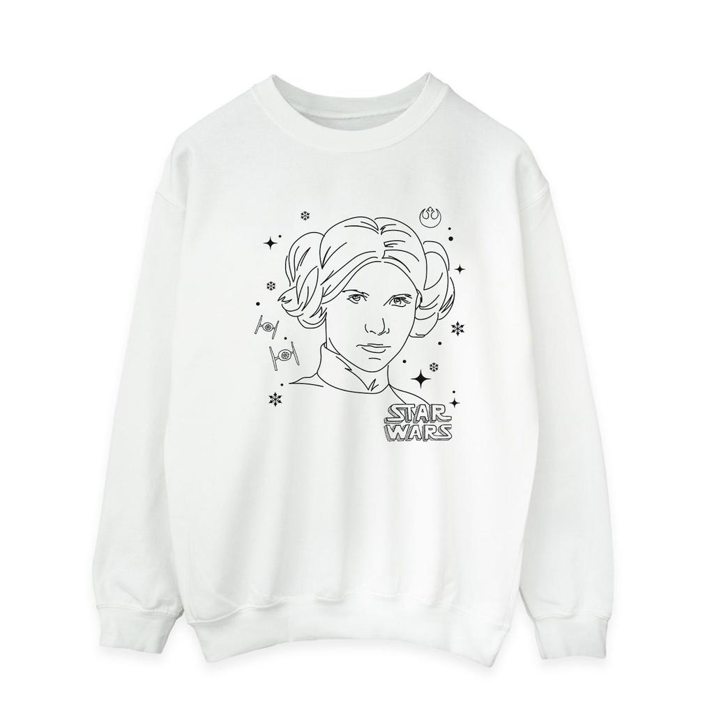 Star Wars Mens Episode IV: A New Hope Leia Christmas Sketch Sweatshirt